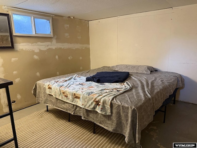 bedroom with a textured ceiling