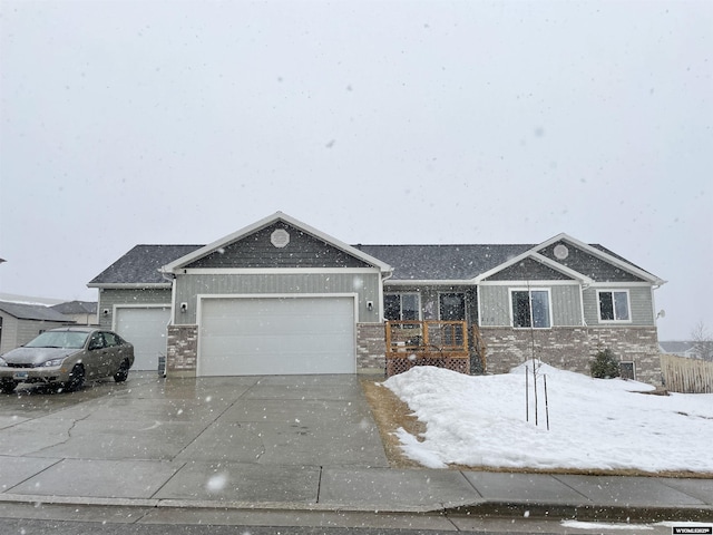 view of front of house with a garage