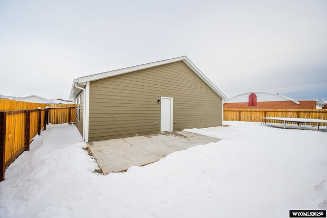 view of snow covered structure