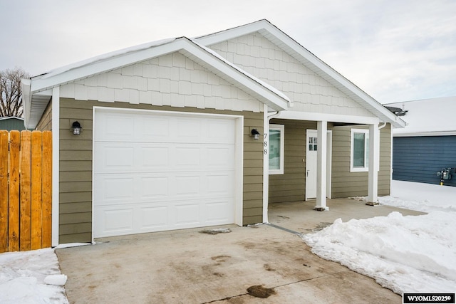 ranch-style home with a garage