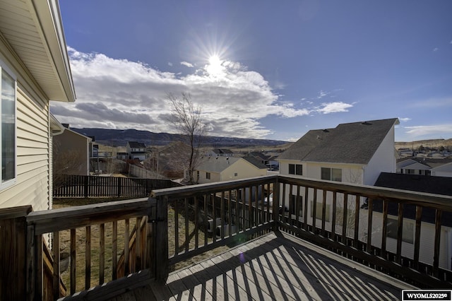 deck featuring a mountain view