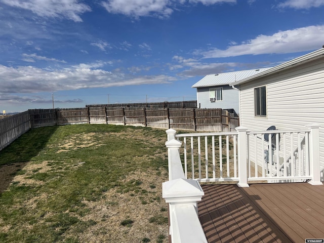 view of yard featuring a wooden deck