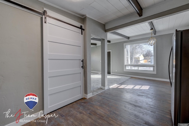 interior space with stainless steel fridge