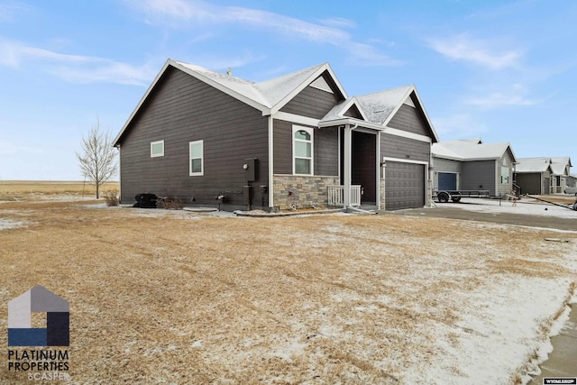 view of front of house with a garage