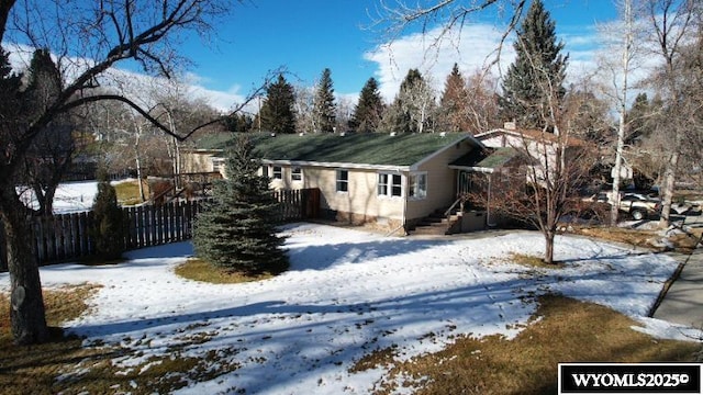 view of snowy exterior