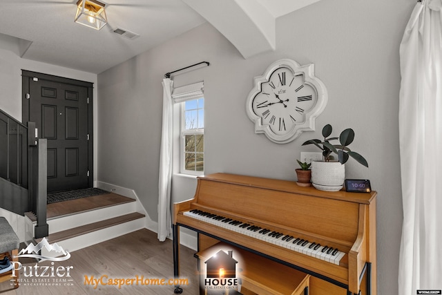 foyer with hardwood / wood-style floors