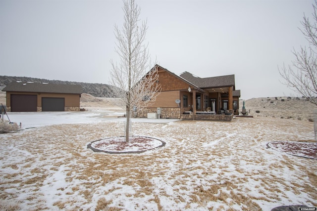 exterior space featuring a garage