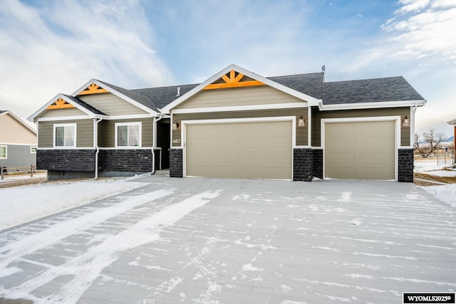 craftsman-style house featuring a garage