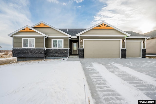 craftsman house with a garage