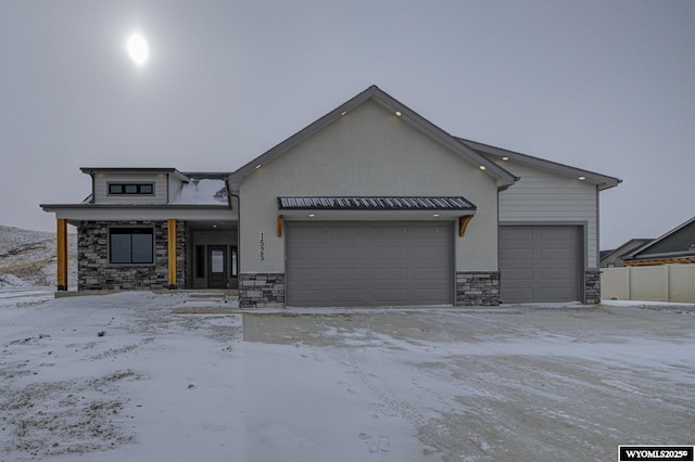 view of front of house with a garage