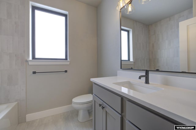 bathroom featuring toilet and vanity