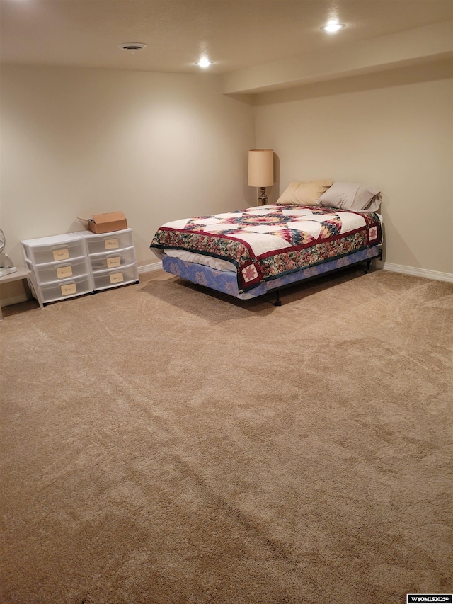 view of carpeted bedroom