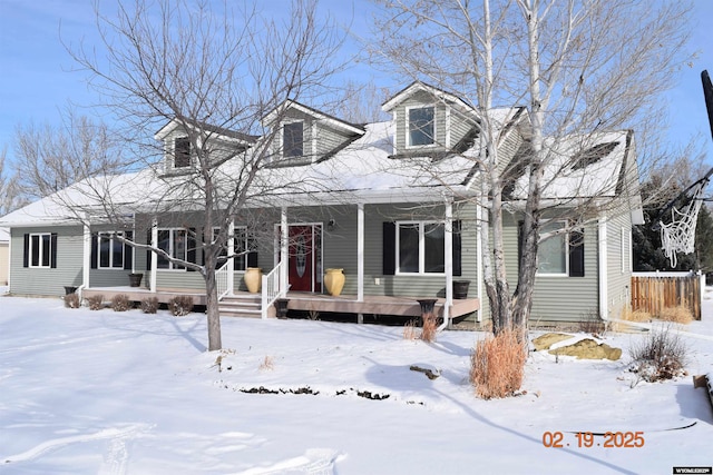 cape cod house with covered porch