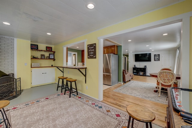 living room featuring light hardwood / wood-style floors