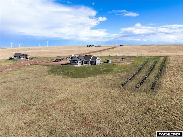 bird's eye view with a rural view