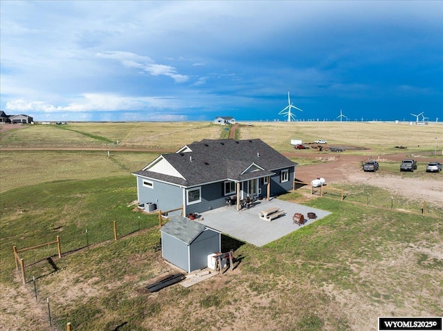 drone / aerial view featuring a rural view