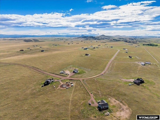 bird's eye view with a mountain view and a rural view