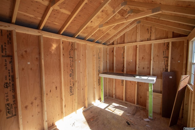 storage area with a sauna