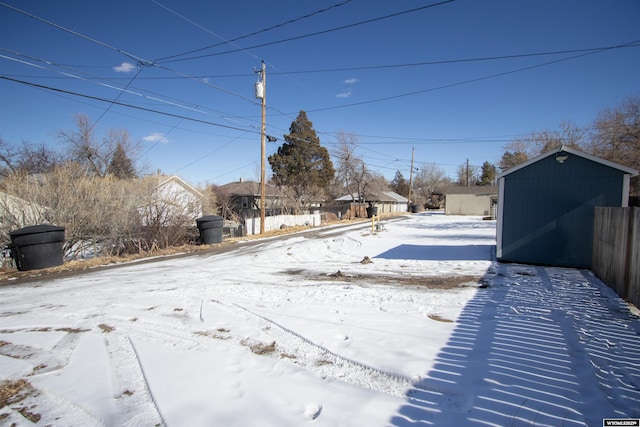 view of snowy yard