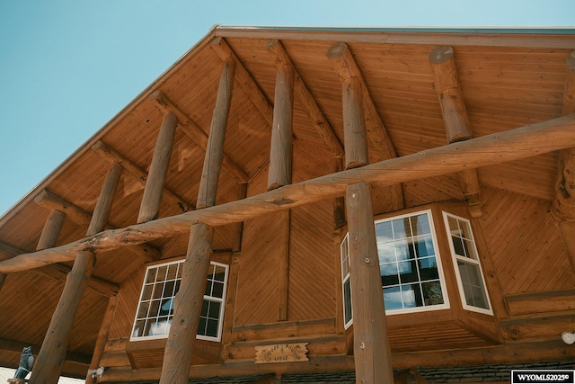 exterior details featuring log exterior