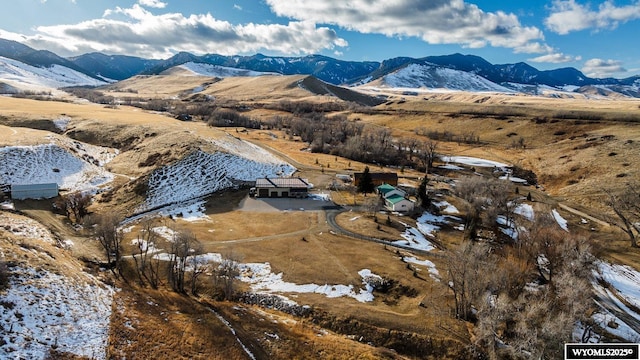 aerial view featuring a mountain view