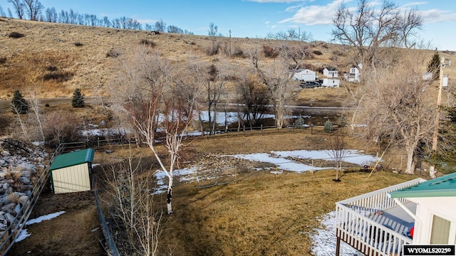 view of yard with fence