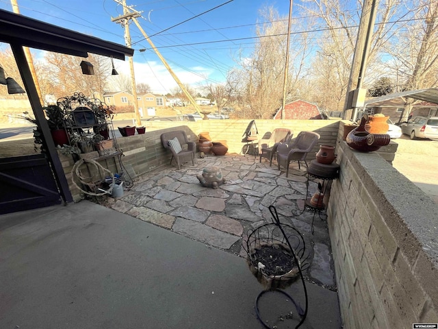 view of patio featuring a fenced backyard