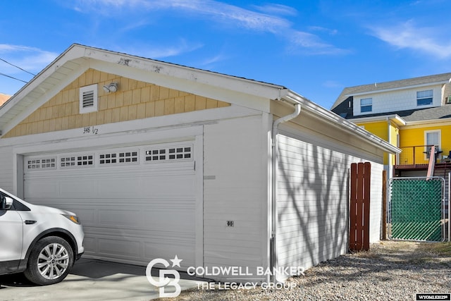 view of garage