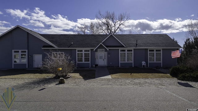 view of single story home