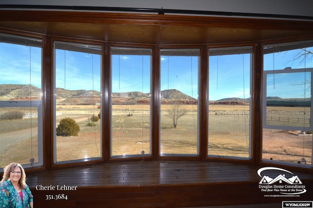 details featuring a rural view and a mountain view