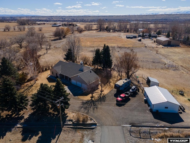 drone / aerial view featuring a rural view