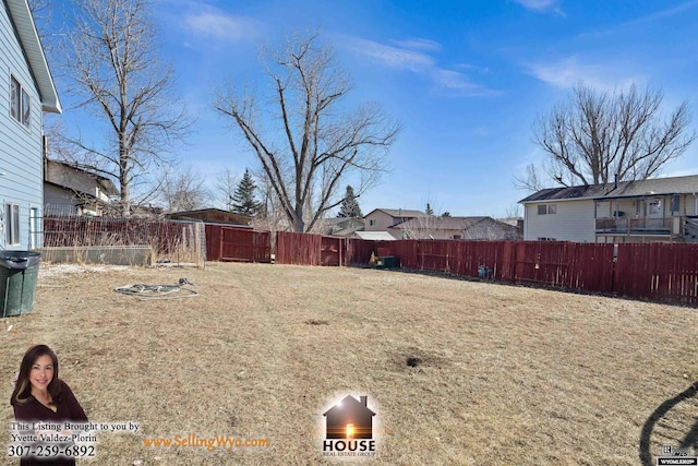 view of yard with fence