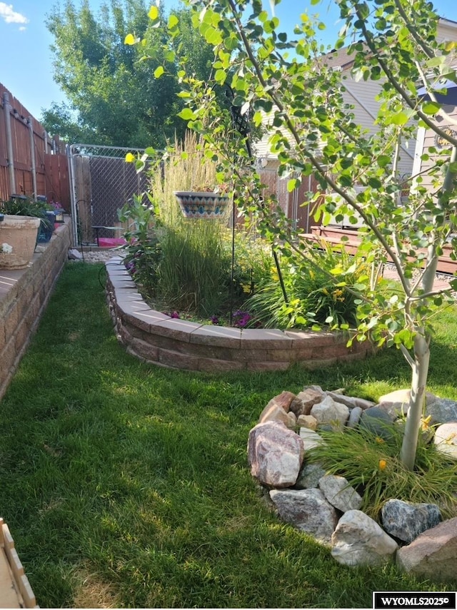 view of yard featuring fence private yard