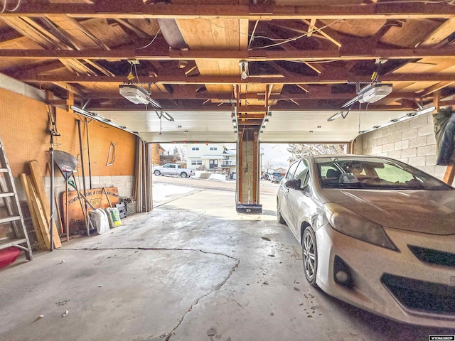 parking deck with a garage door opener