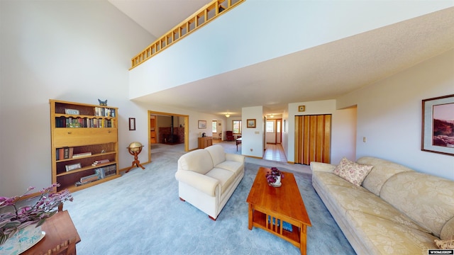 view of carpeted living area