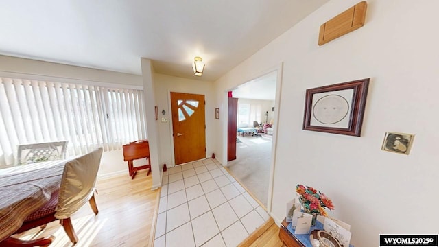 entryway featuring light wood-style floors