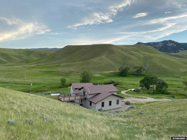 view of mountain feature featuring a rural view