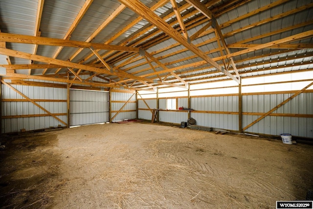 garage featuring metal wall