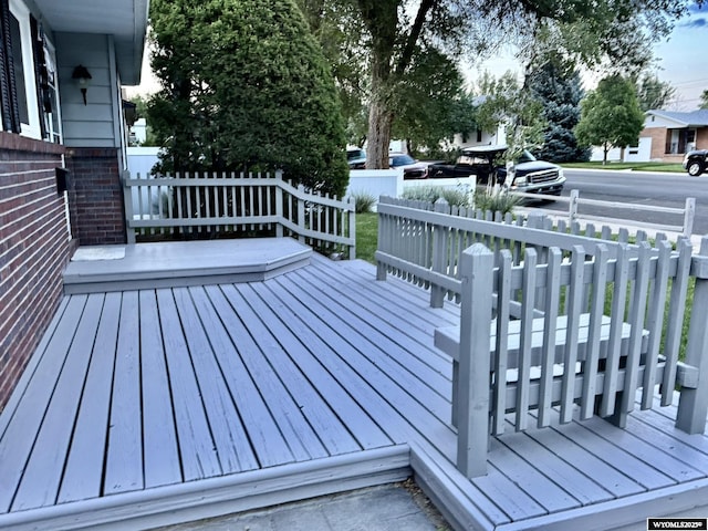 wooden terrace with fence