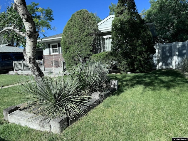 view of yard with fence