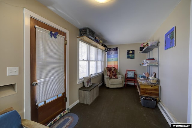 sitting room with baseboards