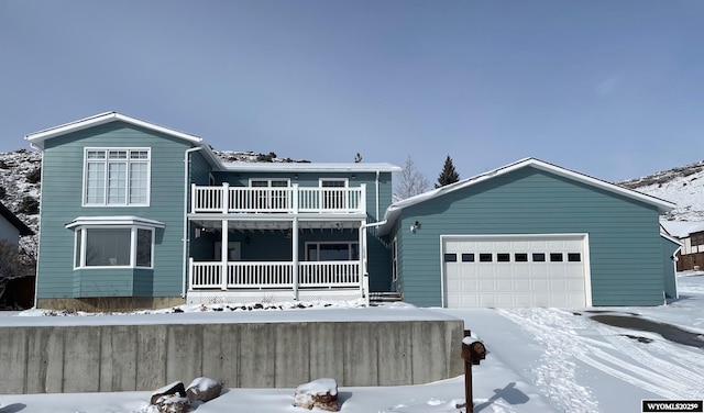 view of front of home featuring covered porch and a balcony