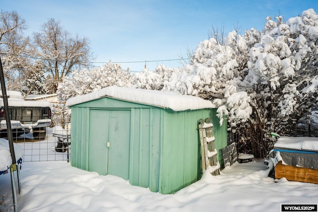 view of shed