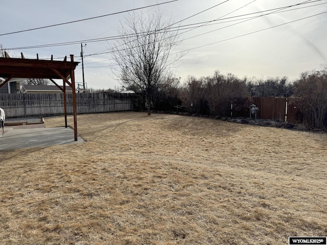 view of yard featuring fence