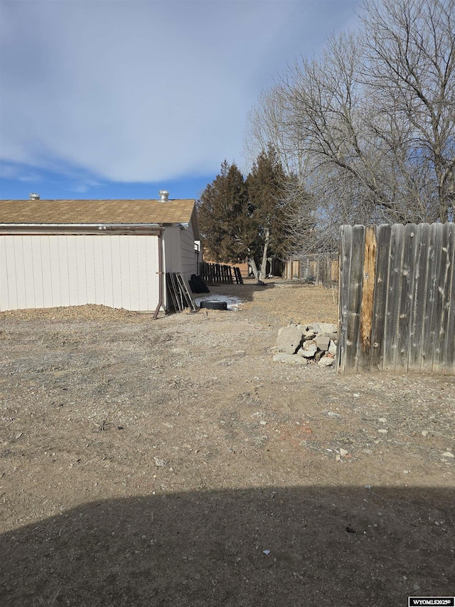 view of yard with fence