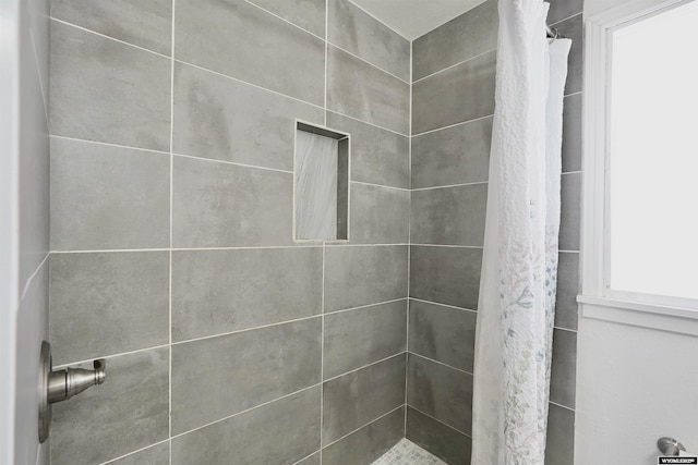 full bathroom with a tile shower