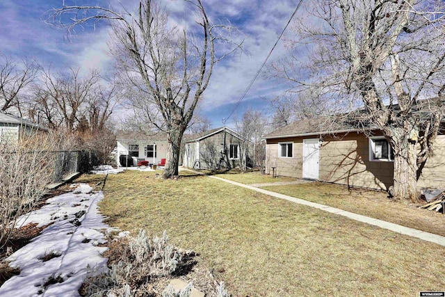 view of yard with fence