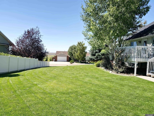 view of yard featuring fence