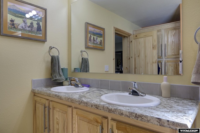 full bathroom featuring double vanity and a sink