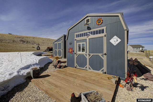 view of shed